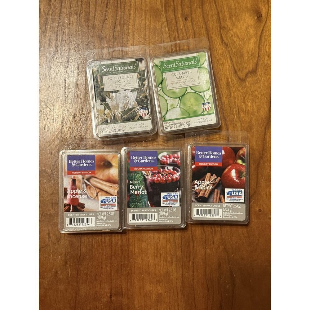 ScentSationals & Better Homes & Gardens Wax Melts Variety Pack 5 Scents 2.5 Oz E